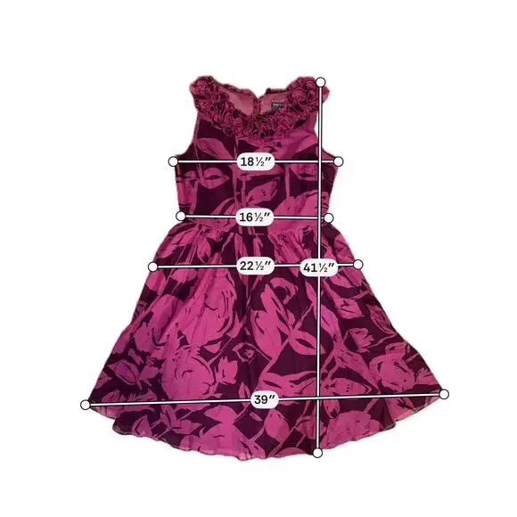 Gabby Skye Dress Sz 14 Pink Floral Ruffle Fit Flare Wedding Easter Office Boho - Picture 5 of 11